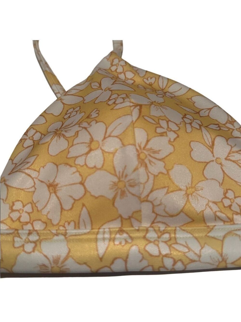 Hollister Yellow White Floral Bikini Top Small - Picture 3 of 6